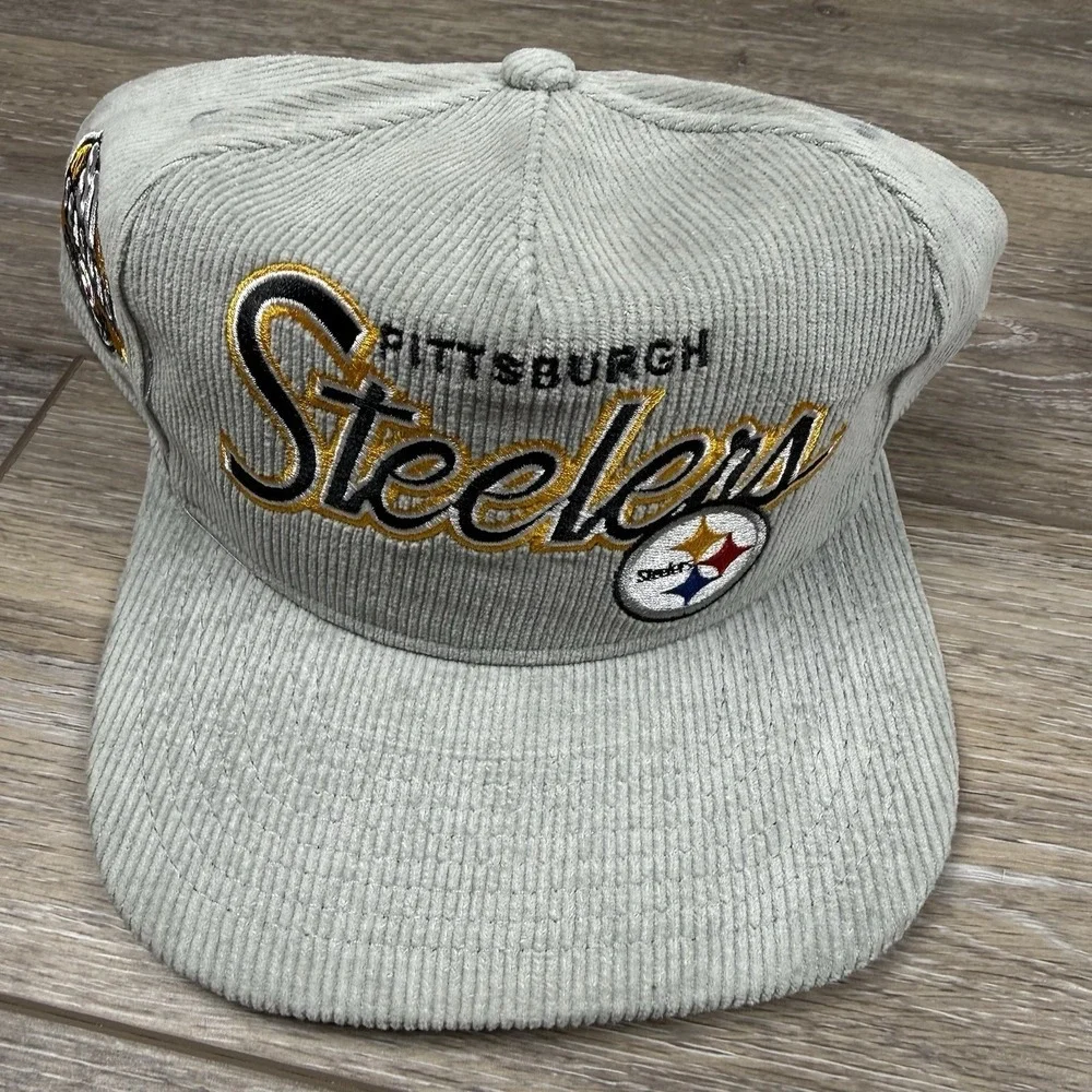 New Era Pittsburgh Steelers Hat The Golfer SnapBack Corded Gray 80 Seasons